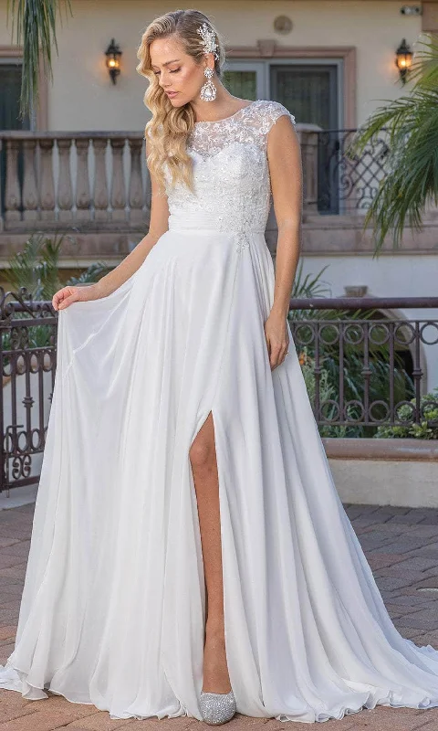 Best-Sellers Dancing Queen 0249 - Cap Sleeve Embroidered Wedding Dress