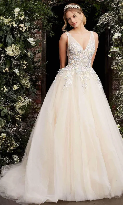 Sophisticated Fashion Jovani Bridal - JB07200 Floral Embroidered Bridal Gown