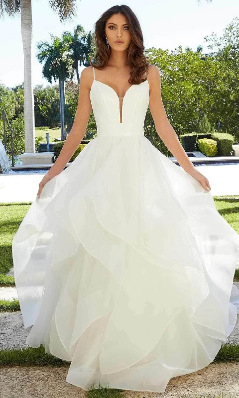 Graceful Drape Mori Lee Bridal 5977 - Sleeveless Plunging Sweetheart Wedding Dress