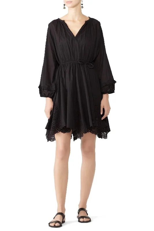 Eclectic Style Wardrobe Vereda Eyelet Mini Dress In Black