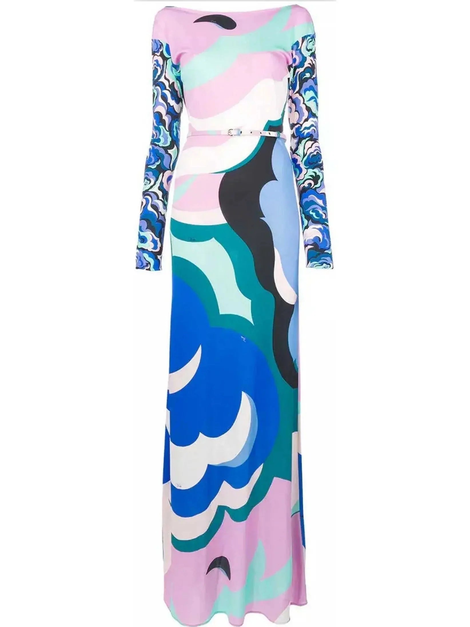 Mega Sale Printed Jersey Silk Maxi Dress