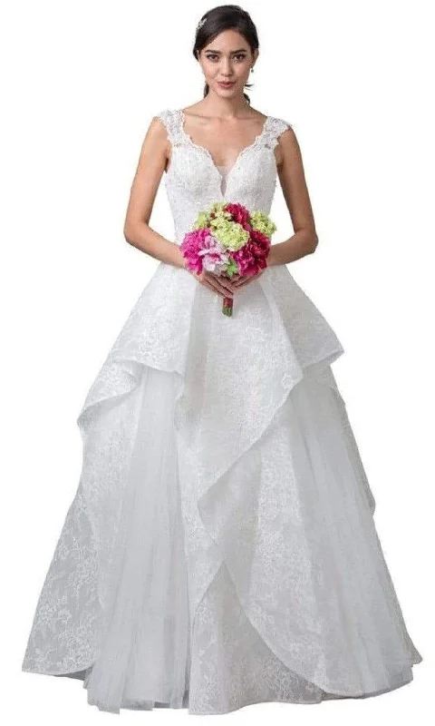 Style Without Limits Trevi Collection Bridal - W2375 Lace Floral Layered Wedding Dress