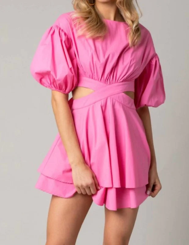 Summer Essentials Cut Out Mini Dress In Pink