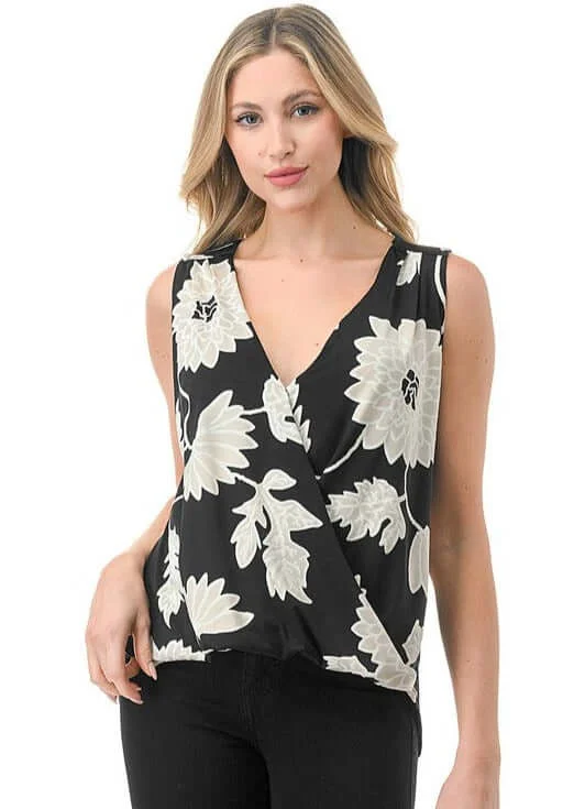 Popular Collection Forever Florals Surplice Top Made in USA