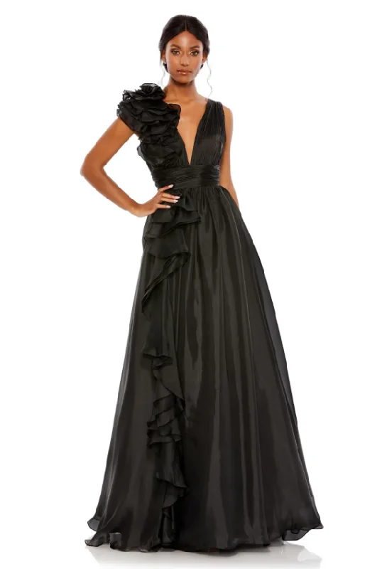 First Order Discount Mac Duggal ruffle detailed evening gown style 48856