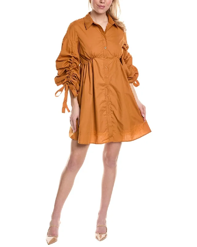 Casual Weekend Relaxed Style Beulah Gathered Sleeve Mini Dress