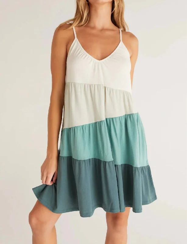 Anniversary Sale Amalfi Colorblock Mini Dress In Matcha