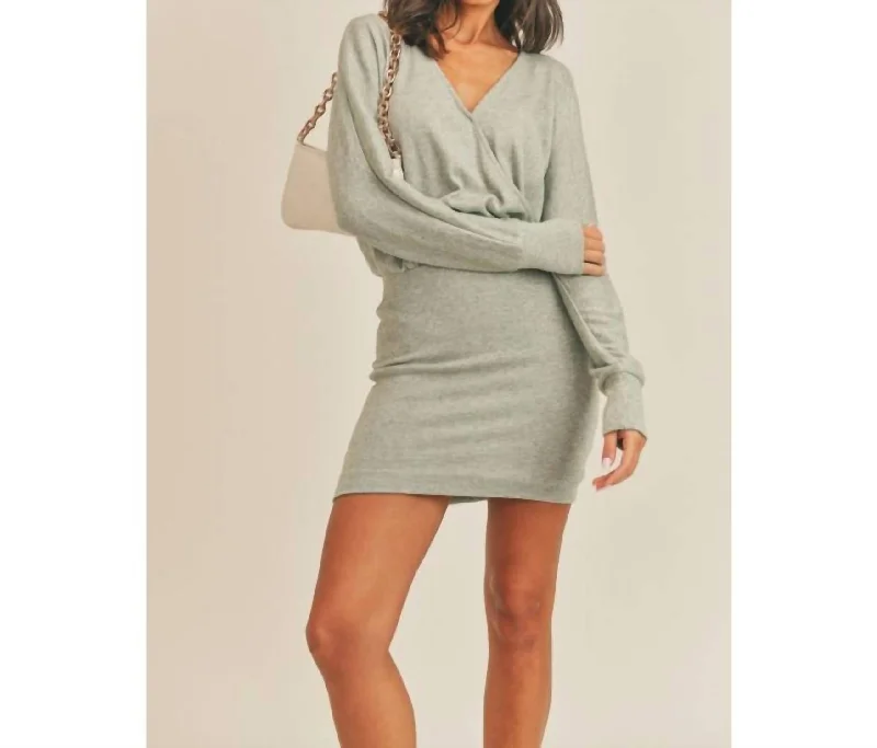 Lightweight Fabric Brielle Mini Dress In Sage Sparkle