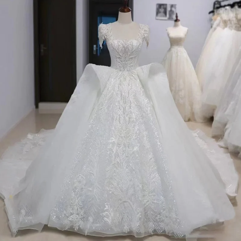 Big Savings On Minimalist Office Styles Cap Sleeve Princess Bridal Wedding Dress Ruffles Skirt