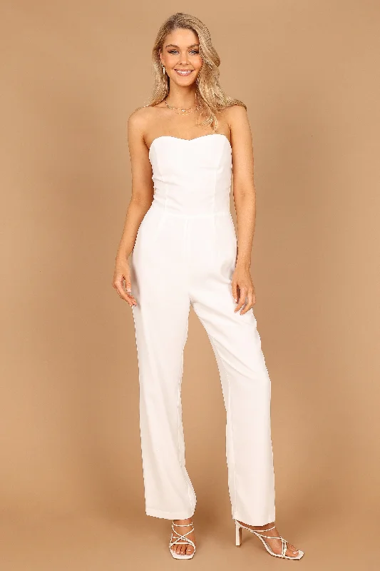 End Of Season Sale Nadia Strapless Jumpsuit - White