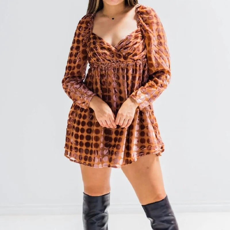 Mid - Week Surprise Fallon Babydoll Mini Dress In Butternut