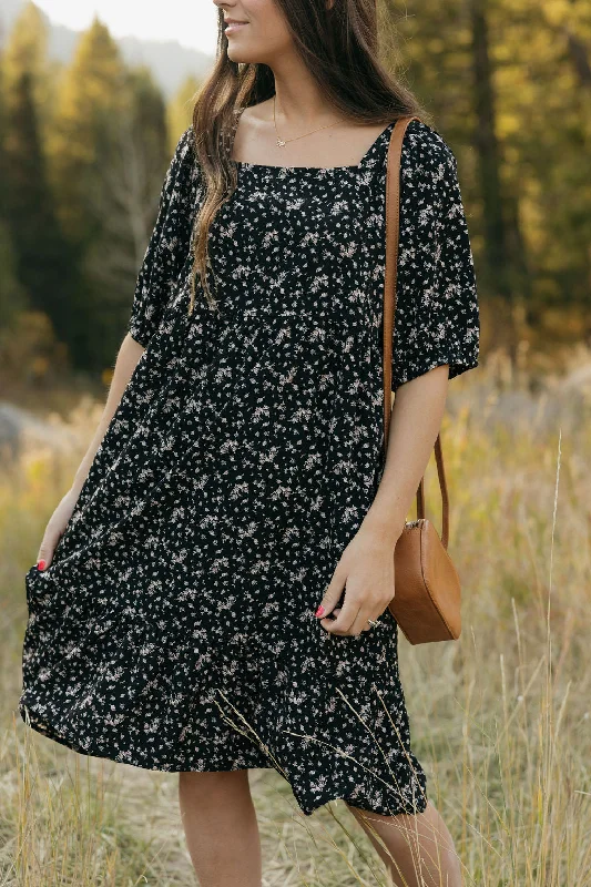 First Order Discount Downtown Memories Dress-Black Floral