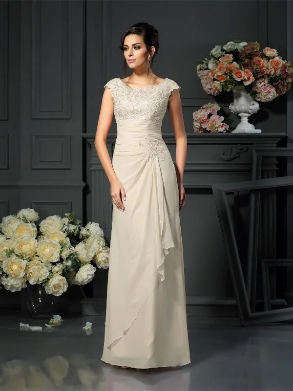 Limited Quantities A-Line/Princess Scoop Lace Sleeveless Long Chiffon Mother of the Bride Dresses