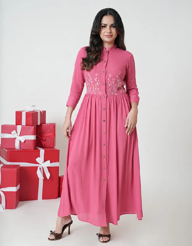 Holiday Sale Embroidered Maxi Dress