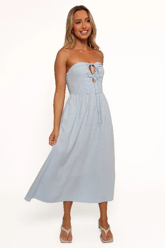 Fashion Forward Femininity Tanner Midi Dress - Light Blue