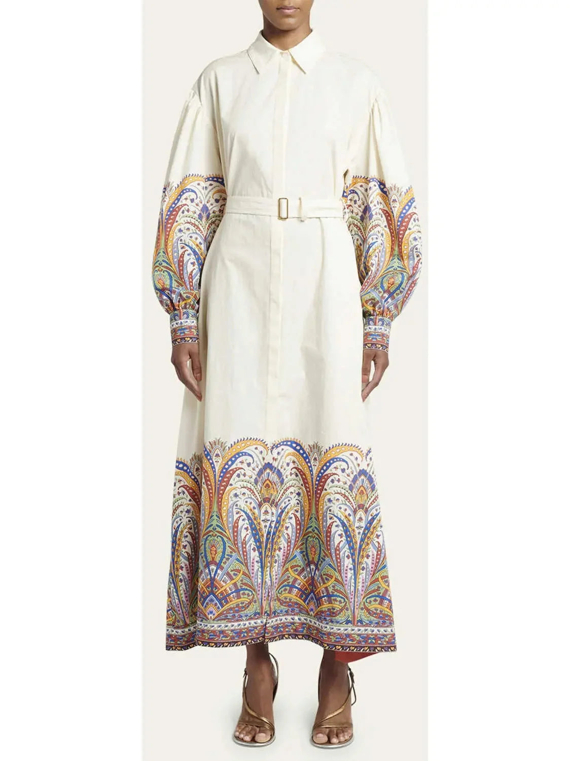 Trend Alert Paisley-Print Belted Maxi Dress