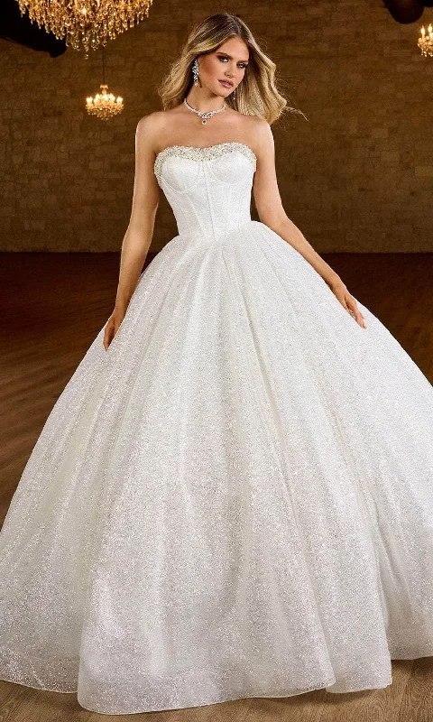 Chic & Cozy Apparel Rachel Allan Bridal RB6149 - Glittered Strapless Bridal Ballgown