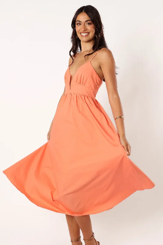 Chic & Cozy Collection Noira Midi Dress - Apricot