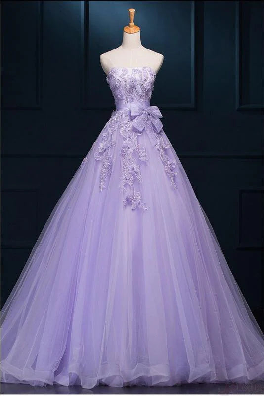 Wardrobe Refresh New Arrival Ball Gown Floor-length Luxury Appliques Prom Dress Wedding Dresses