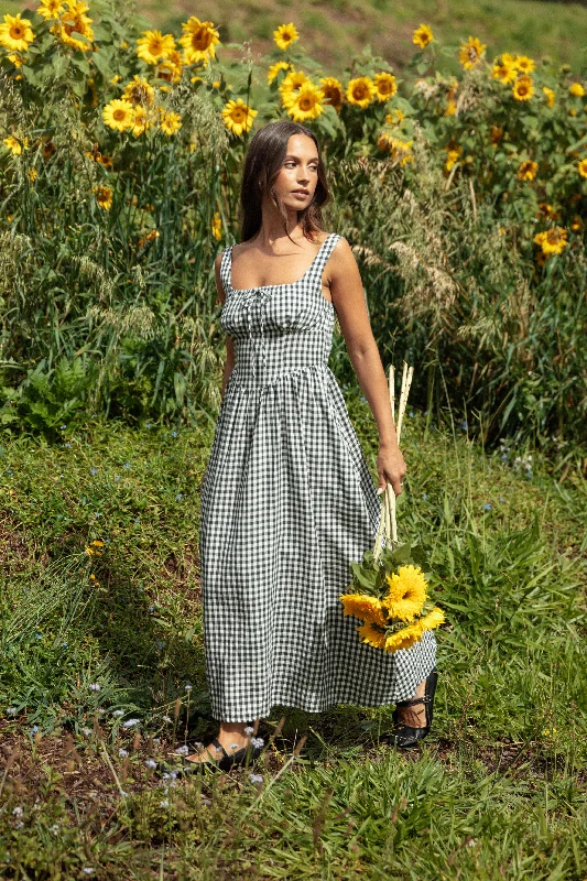 Wardrobe Upgrade Kinslee Midi Dress - Black Gingham