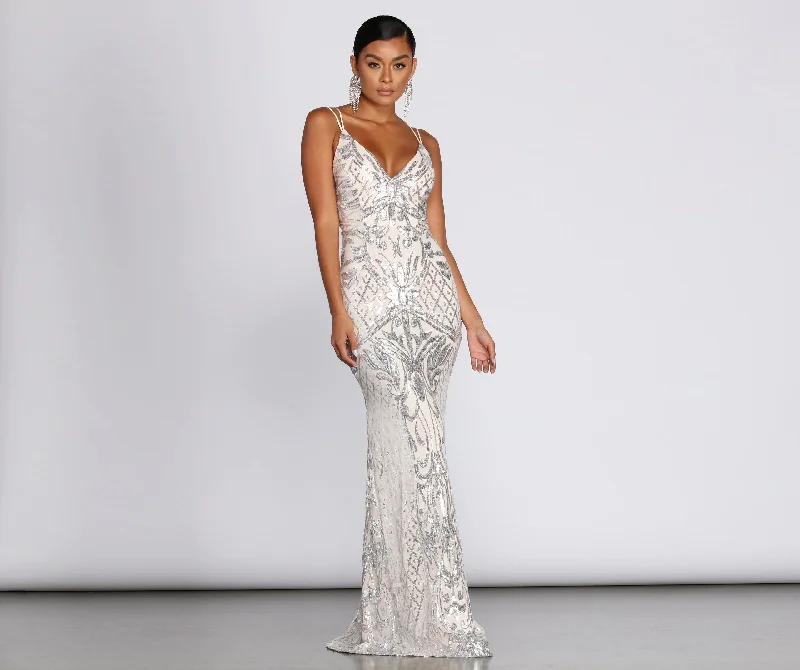 Update With Cottagecore Styles Ginger Sequin Stylish Mesh Strappy Gown