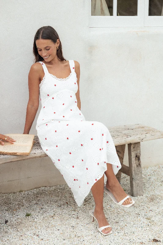 Unbeatable Prices Salli Midi Dress - White/Red