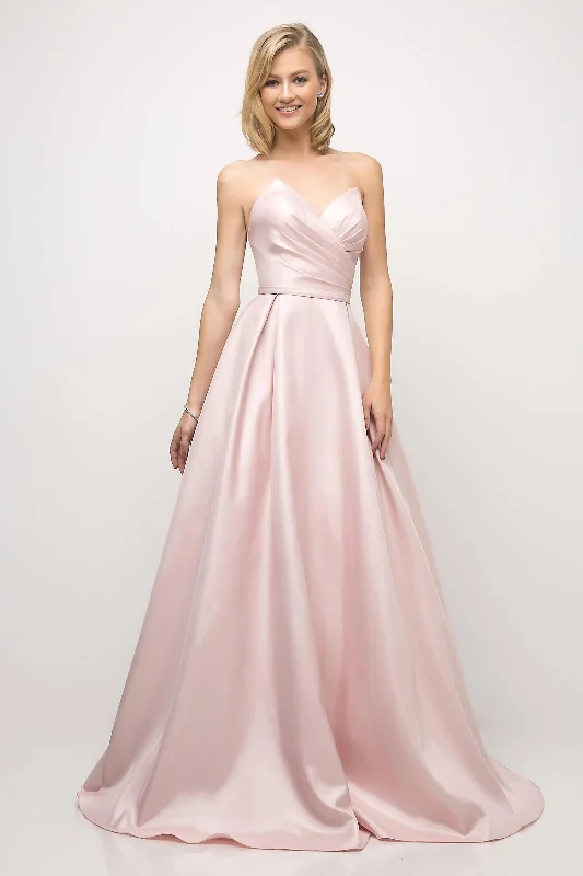 Stylish Spring Fashion Cinderella Divine UE008 Long Ball Gown Strapless Pointed Prom Dress