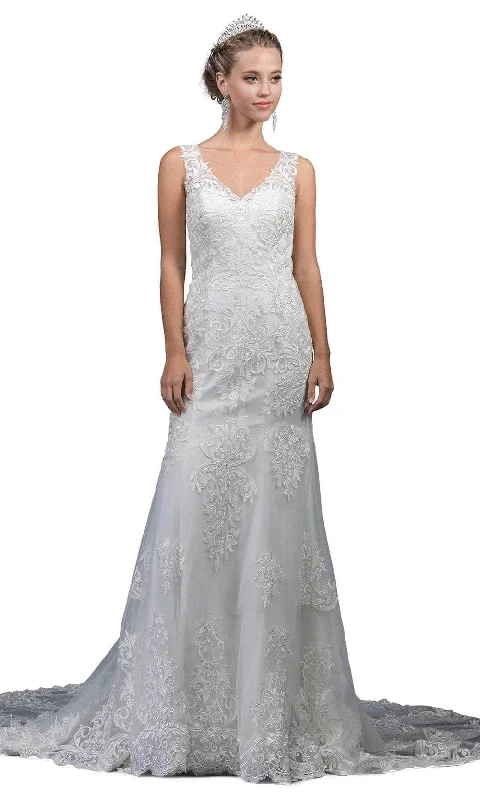 Minimalist Office - Ready Style Dancing Queen 0045 - Sleeveless V-Neck Wedding Gown