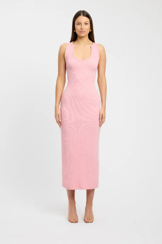 Graceful Cut Tate Scoop Midi Dress