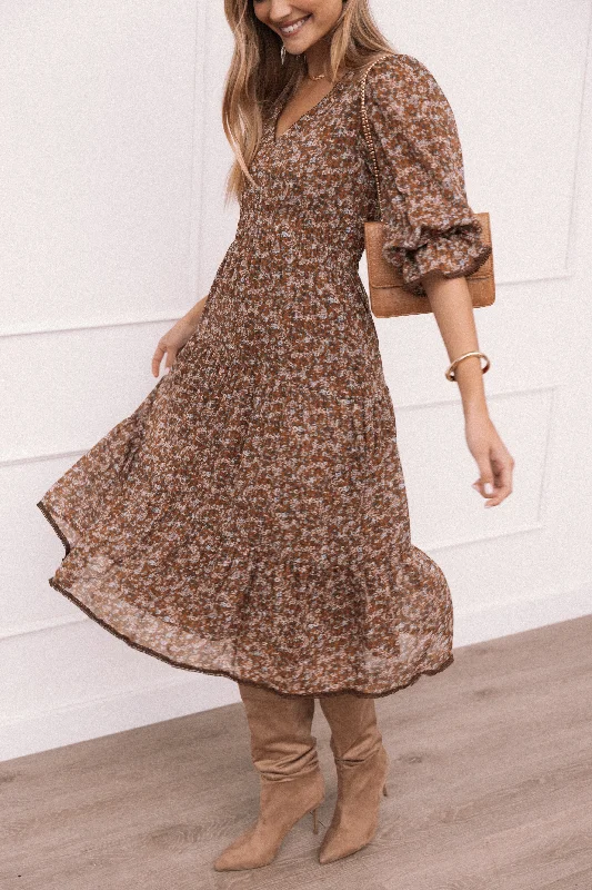 Limited Time Deal Simone Midi Dress - Camel