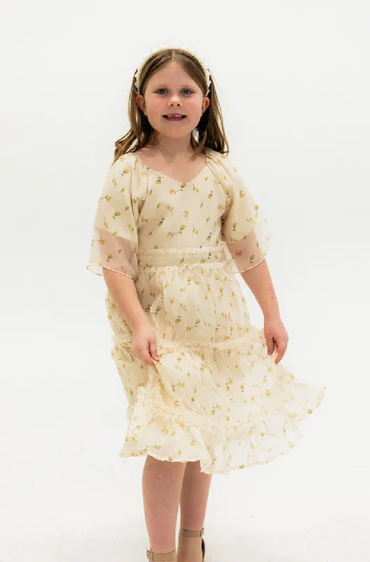 Fashion For Every Occasion Little Girl's Daphne Dress-Cream Floral