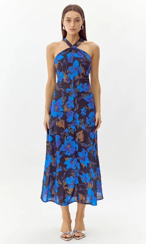 Effortless Style Anatasia Floral Halter Midi Dress