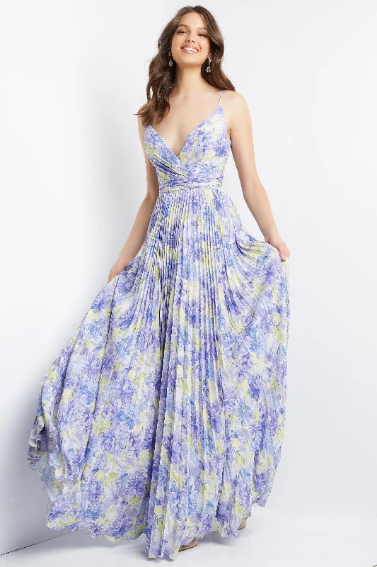 Chic Sophistication Jovani Floral Print Long Maxi Prom Dress Sale