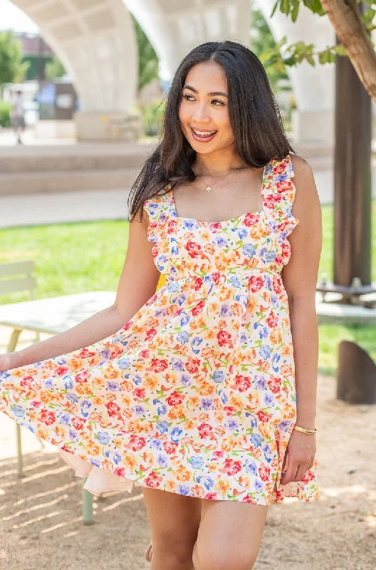 End - Of - Month Blowout Whimsical Floral Mini Dress