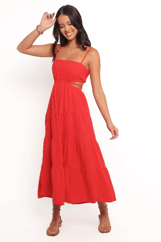 Innovate Your Wardrobe Indra Midi Dress - Red