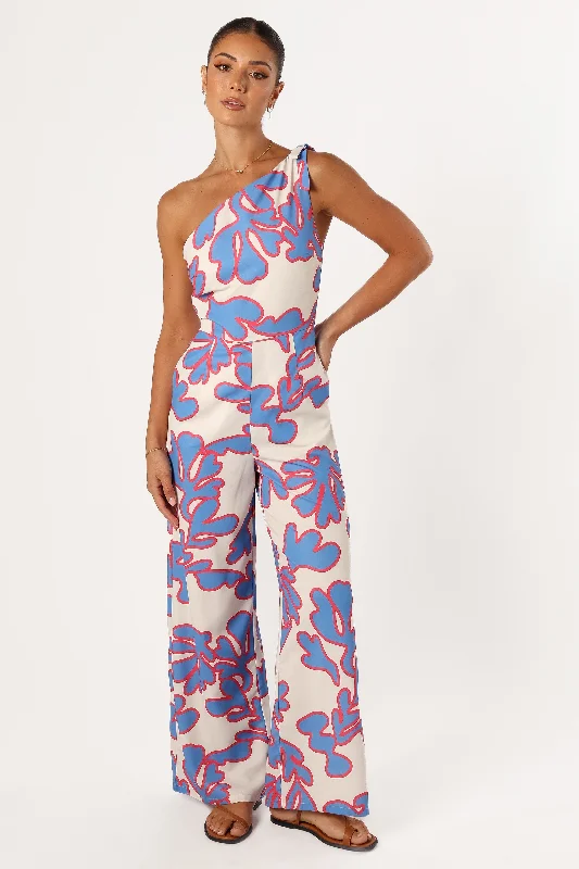 Spring Wardrobe Zoya One Shoulder Jumpsuit - Flori Print