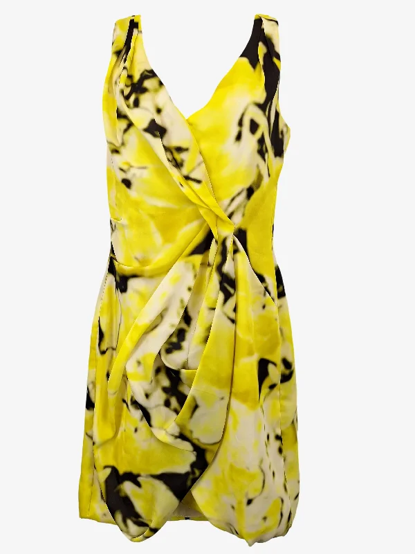 Limited - Edition Drops Veronika Maine Bright Satin Cocktail Midi Dress Size 8