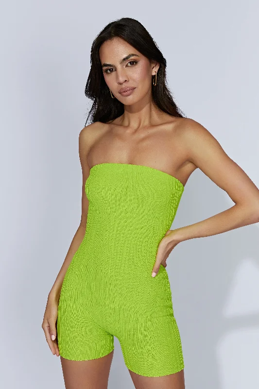 Limited Quantities Ginny Strapless Knitted Playsuit - Fresh Green