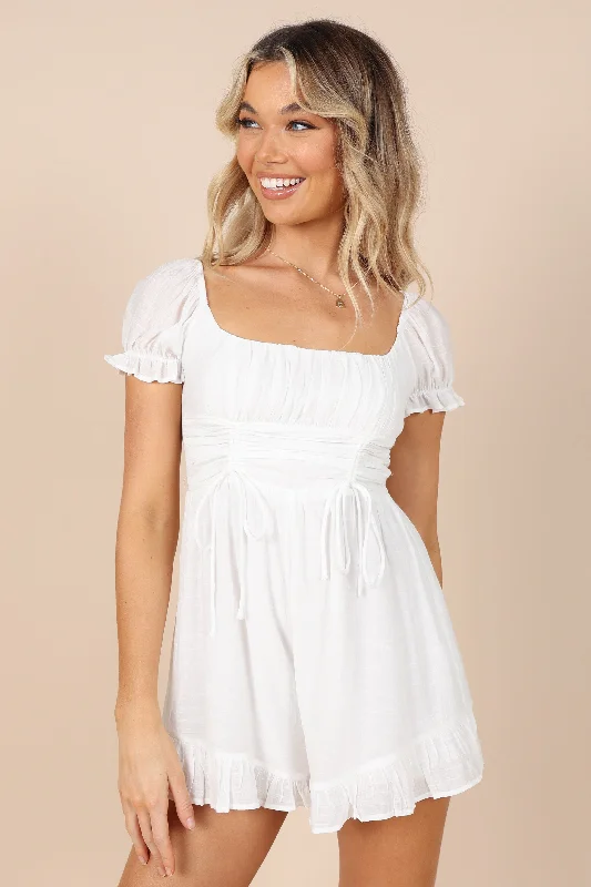 Clearance Event Jucee Frill Romper - White