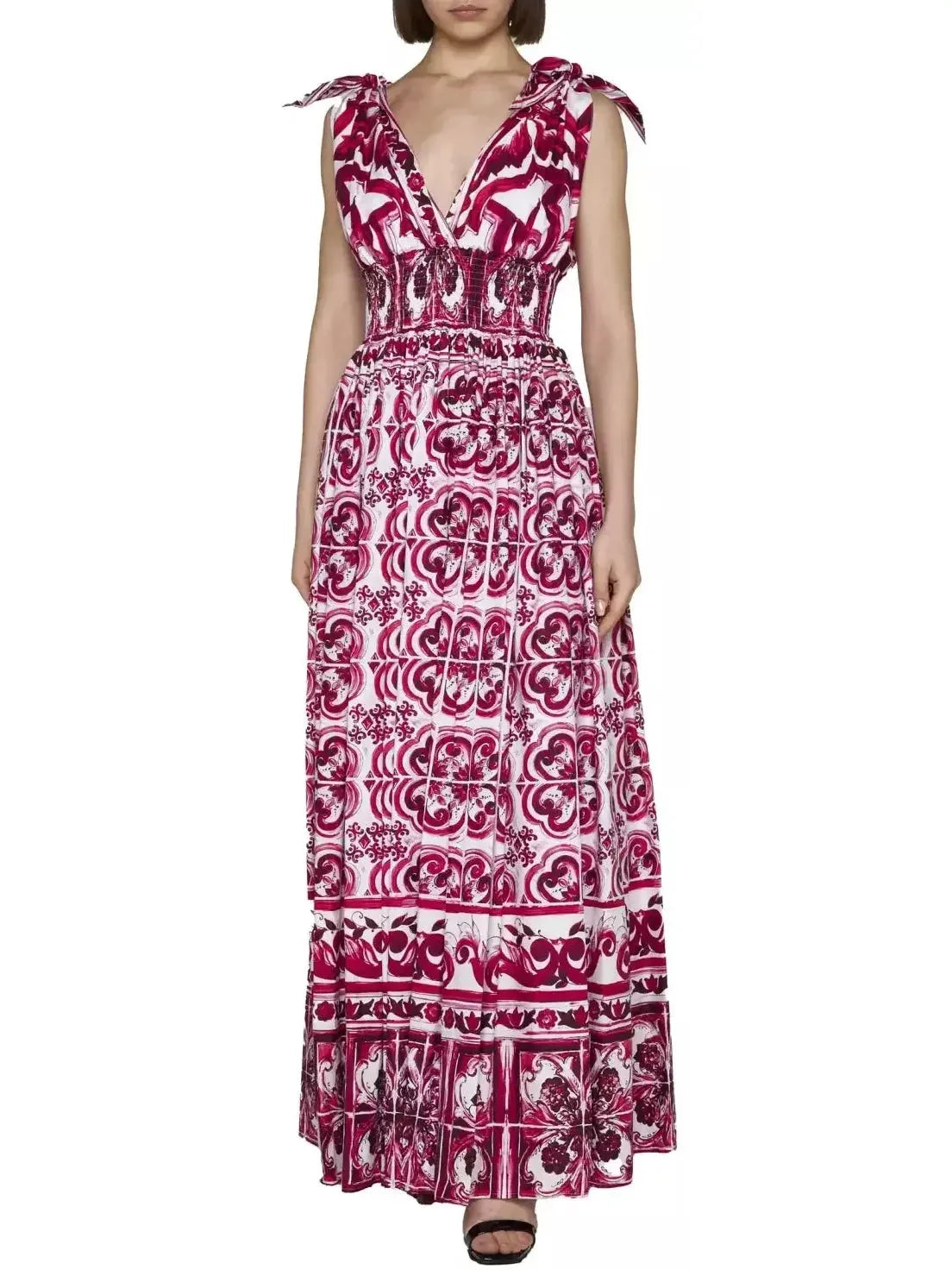 Effortless Style, Endless Impact Majolica Print Halter Maxi Dress