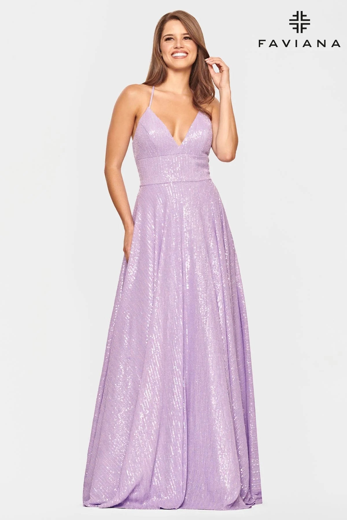 Anniversary Sale Faviana S10831 Sequin Aline Gown