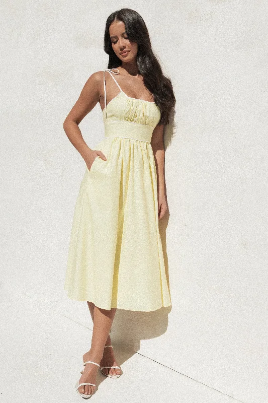 Comfort Meets Fashion Avi Sleeveless Midi Dress - Yellow