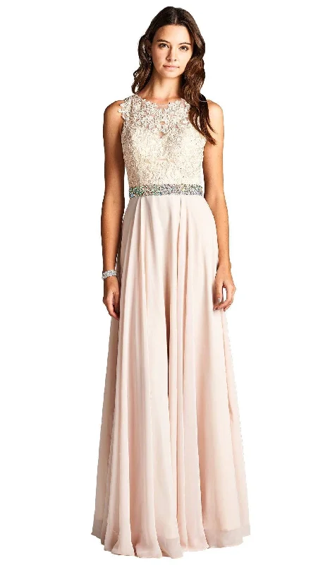 Hot Picks Trevi Collection - Floral Lace Jeweled Evening Dress