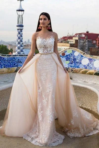 Best Deals Of The Season Lace prom dresses Elegant modest wedding dresses