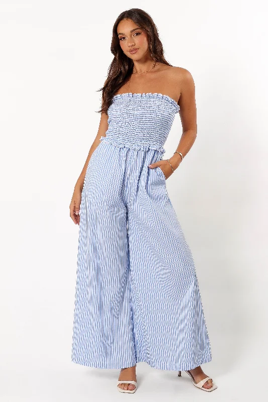 Chic Styles Jones Jumpsuit - Blue Stripe