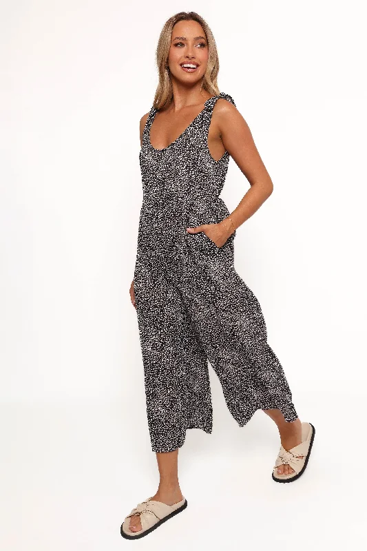 Casual Chic Lea Jumpsuit - White Black