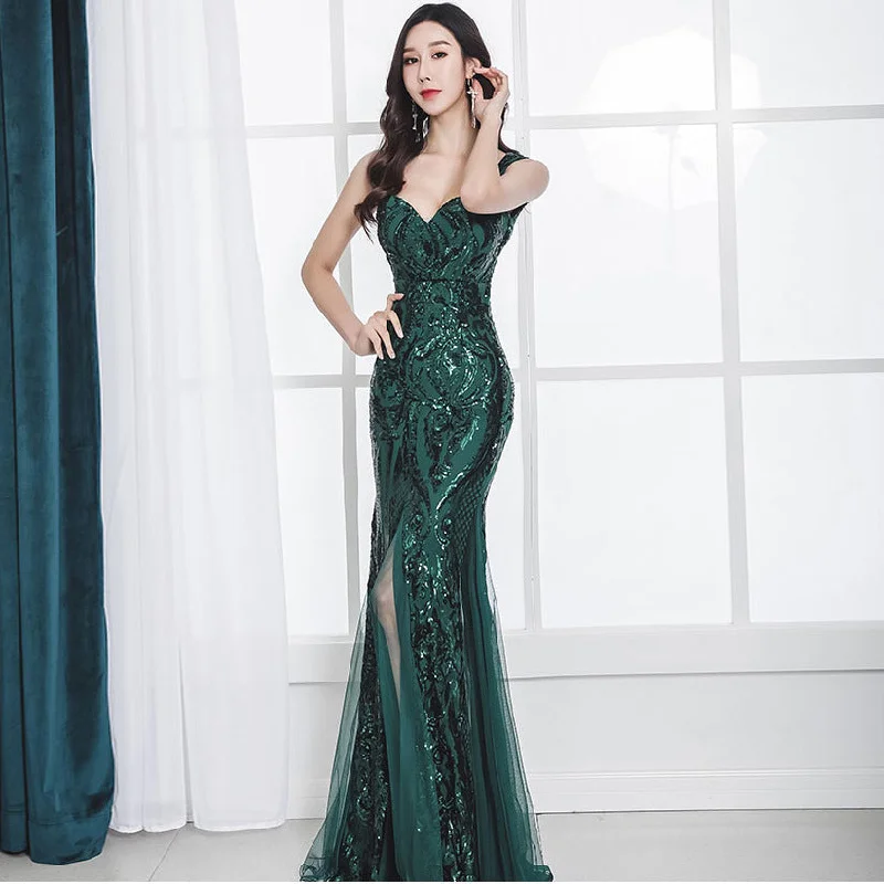 End - Of - Month Blowout Lily Embroidered Sequin Charming Formal Evening Gown