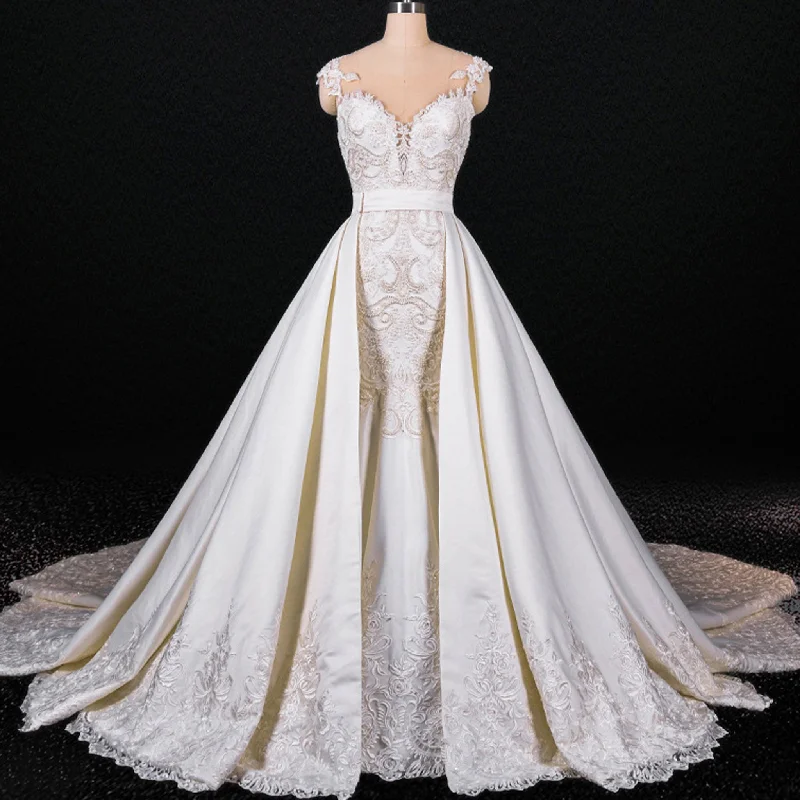 Exquisite Craftsmanship Convertible Wedding Dresses Bridal Gowns Two In One