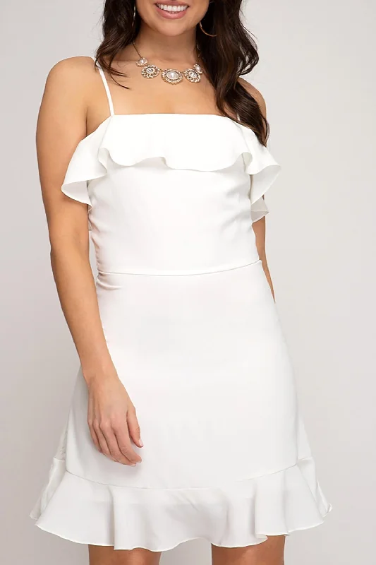 Women's Fashion Hotspots Classic Mini Dress In Off White