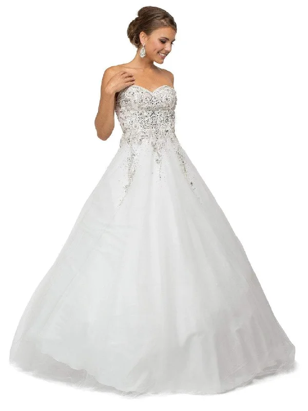 Exclusive Sale Dancing Queen Bridal - 9166 Floor-Length Strapless Sweetheart Ballgown